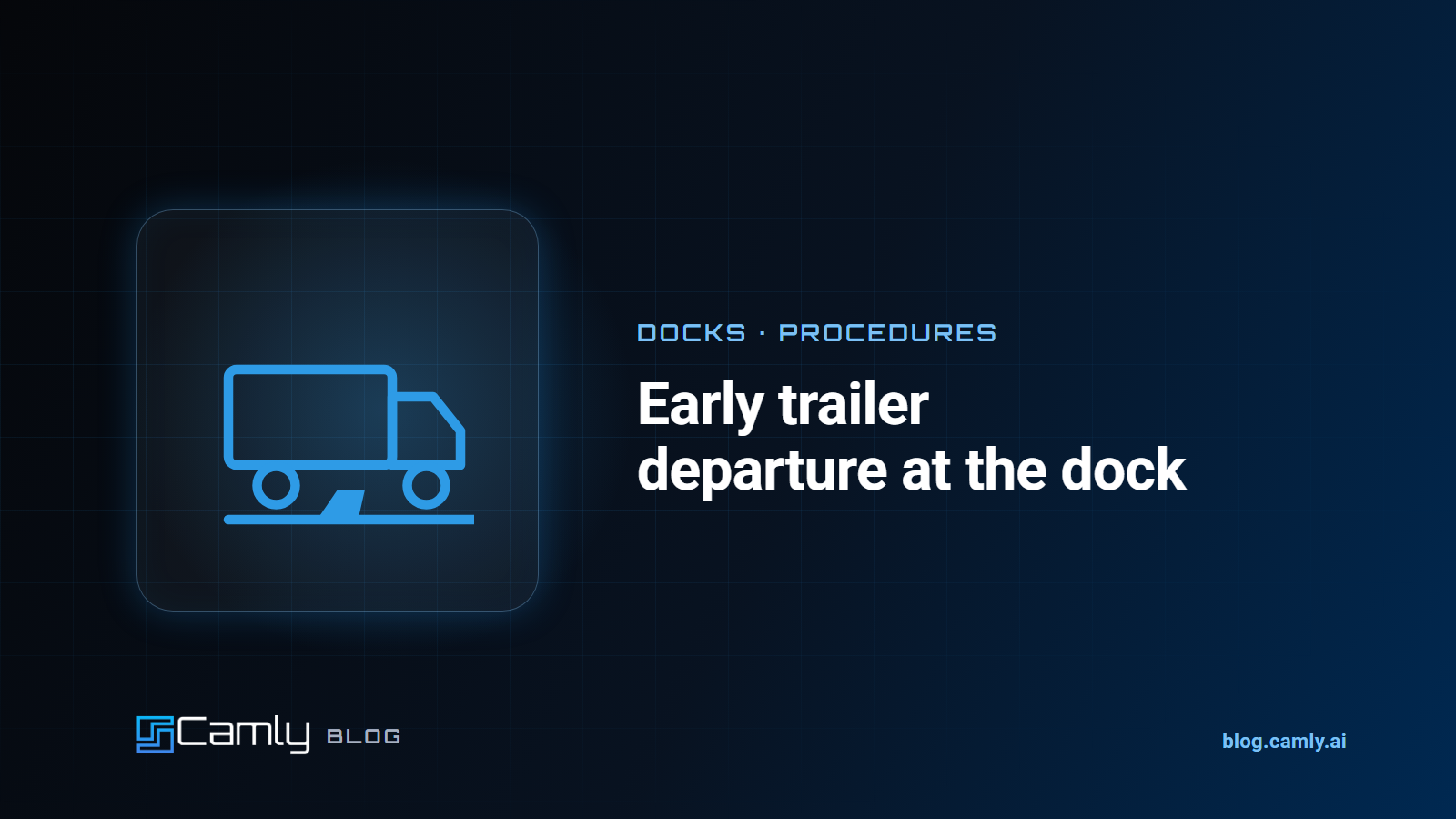 Loading dock seen by a fixed camera, trailer at the dock