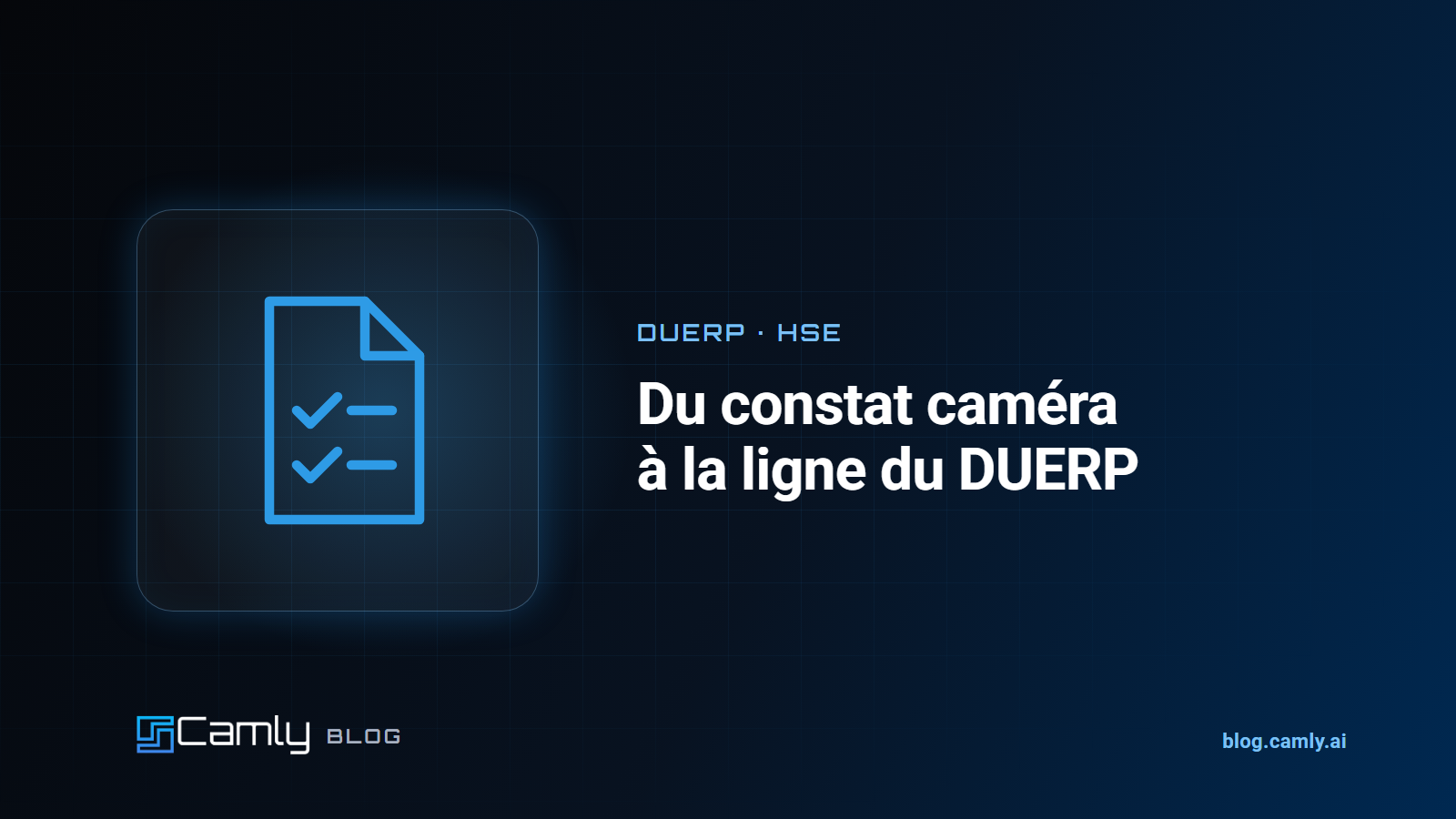 Page d'un rapport de presqu'accidents généré par Camly, indicateurs par zone et journal des constats