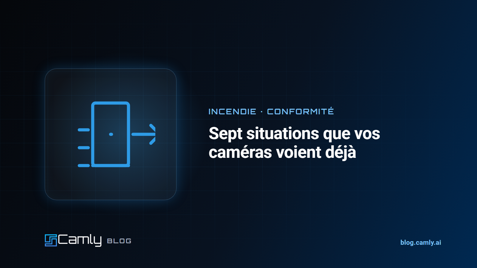 Mosaïque de caméras d'un entrepôt : quais, allées, zone de charge, issue de secours